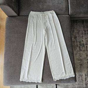 White Wide-Leg PJ Pants